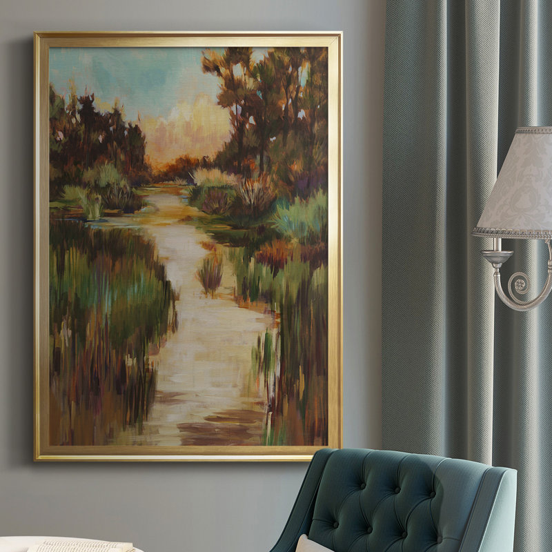 «Well Worn Path», reproduction encadrée de qualité supérieure - prête à être accrochée, H 42,5 po x l 30,5 po x P 1 po, Or
