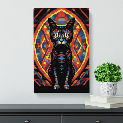 Egyptian Cat Op - Wrapped Canvas Print