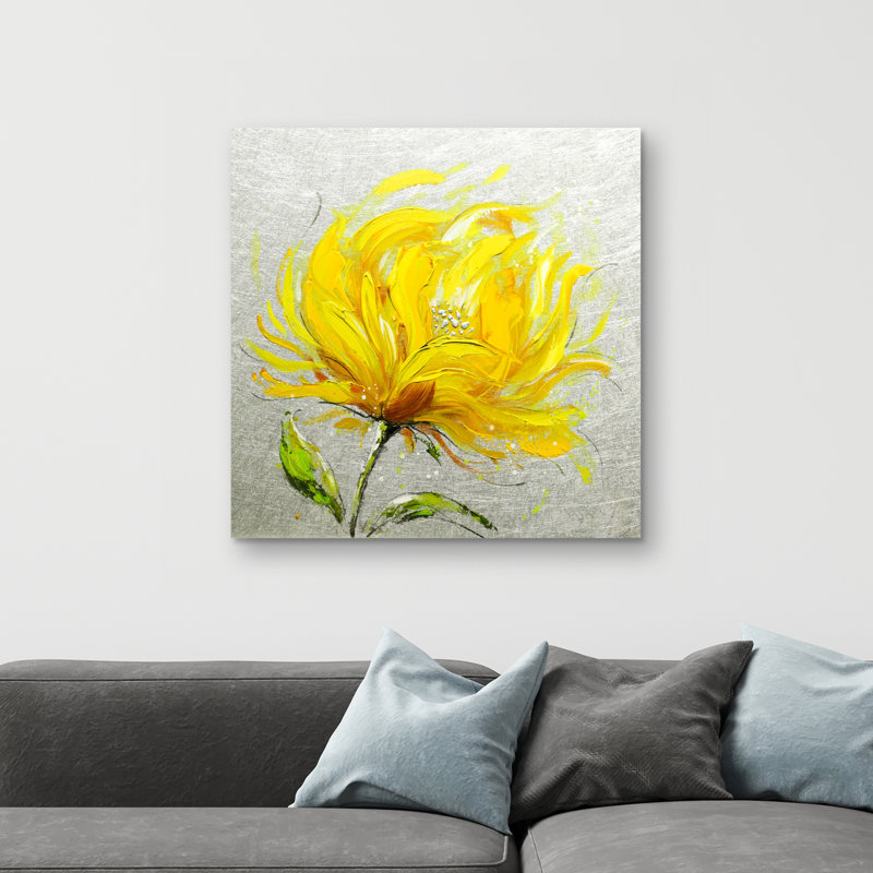 fluffy flower - 32"x32" art on canvas