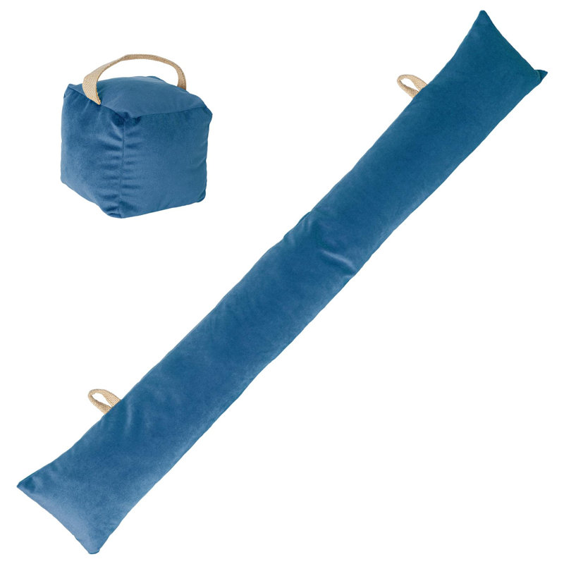 Velvet Draught Excluder, Blue