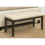 44,5 po Long banc rectangulaire - siège en tissu crème, cadre en bois gris pour la salle à manger et plus de 44 po. Utilisation dans la salle à manger, la cuisine, le vestibule. Tissu, bois. Élégant. Installation rapide. 44,5 x 16,64 x 20 pouces