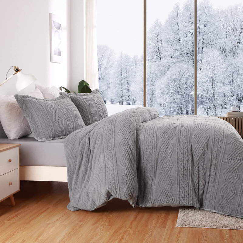 Luxurious Boho Tufted Plush Comforter Cover Bedding Set 3 Pieces