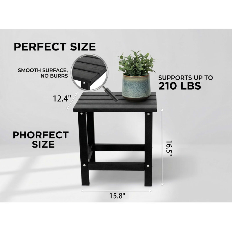 Table d'appoint d'extérieur Adirondack en PEHD résistante aux intempéries