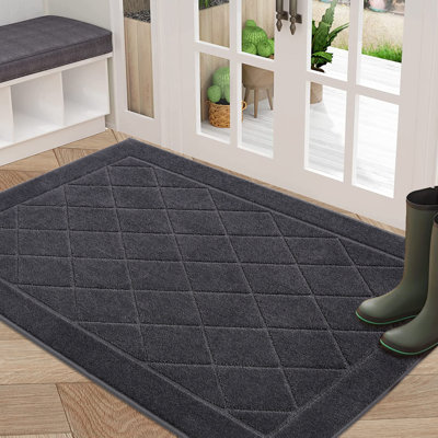 Door Mat Non Slip Rubber Backing Front Door Mat Indoor Entrance Dirt Trapper Inside Door Mats Absorbent Washable Esay Clean Mats for Indoor Doormat