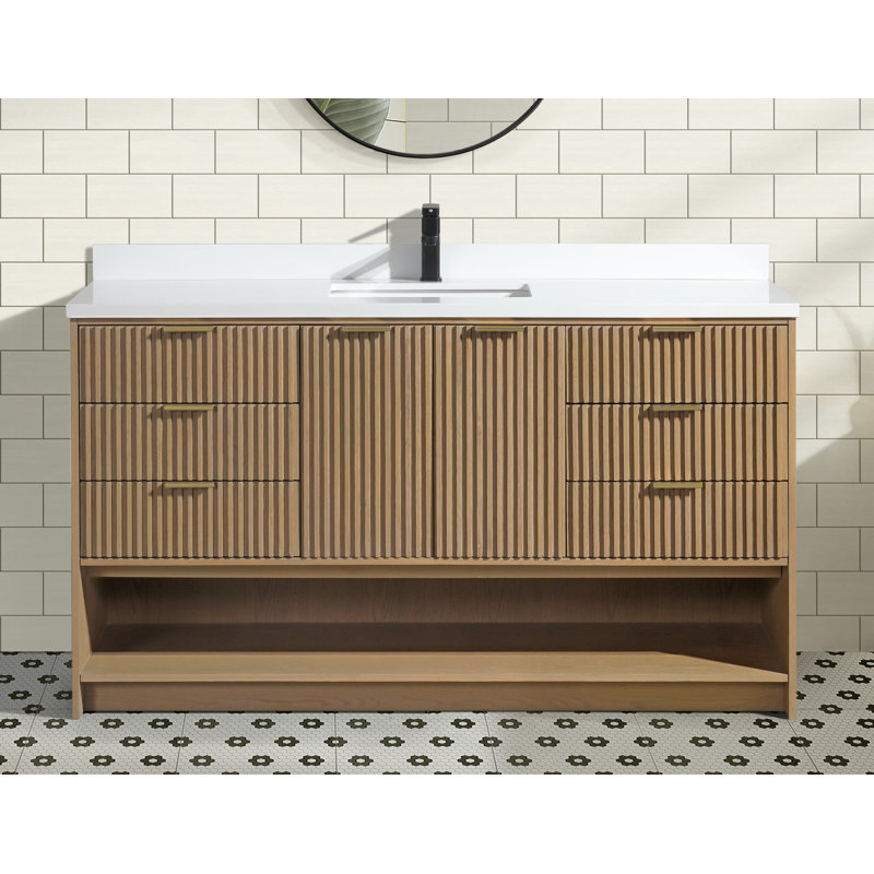 Anelie 60" Freestanding Bathroom Vanity Oak