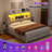 Sherell Full Size Bed Frame with 4 Storage Drawers,White-100845095-100845096