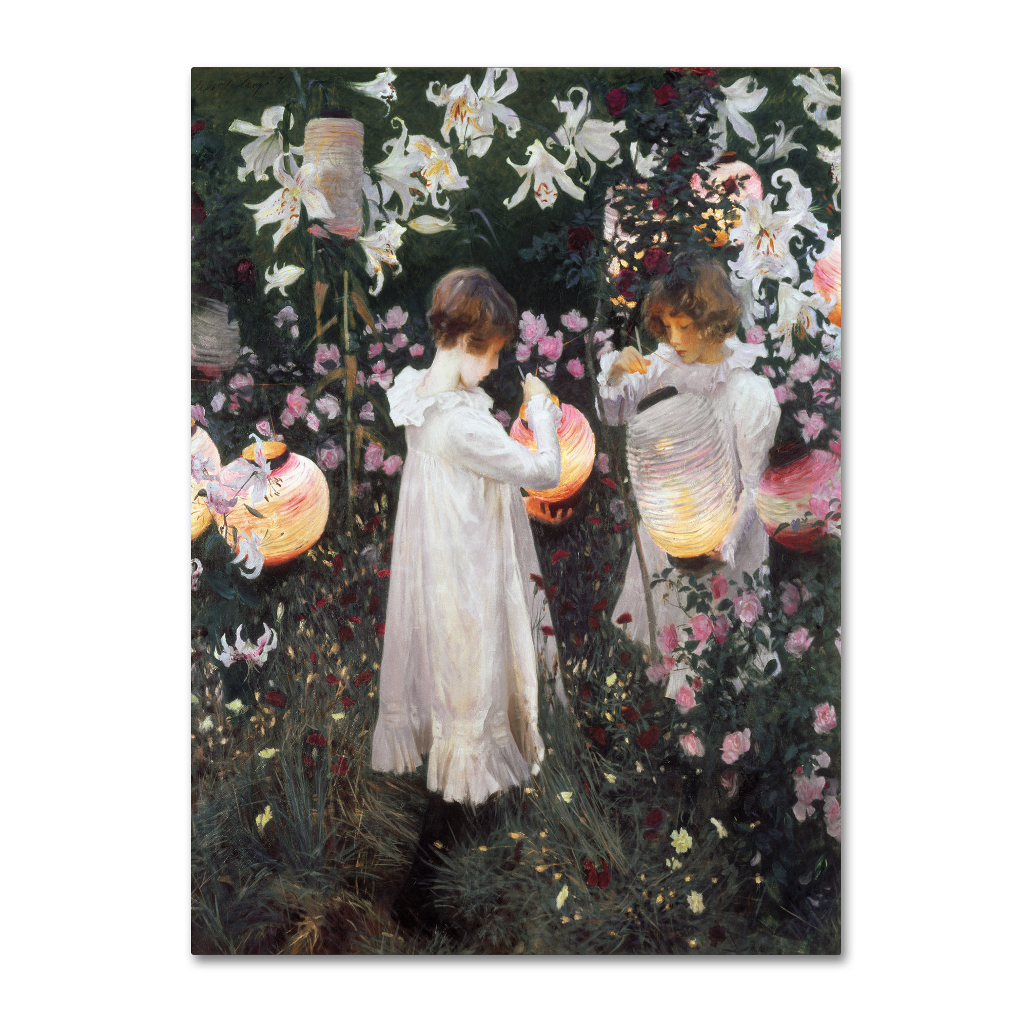 Vault W Artwork John Singer Sargent Carnation Lily Rose On Fabric by ...