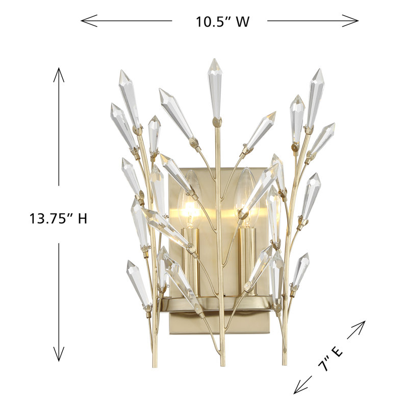 Orianna 2-Light Wall Sconce in Noble Brass