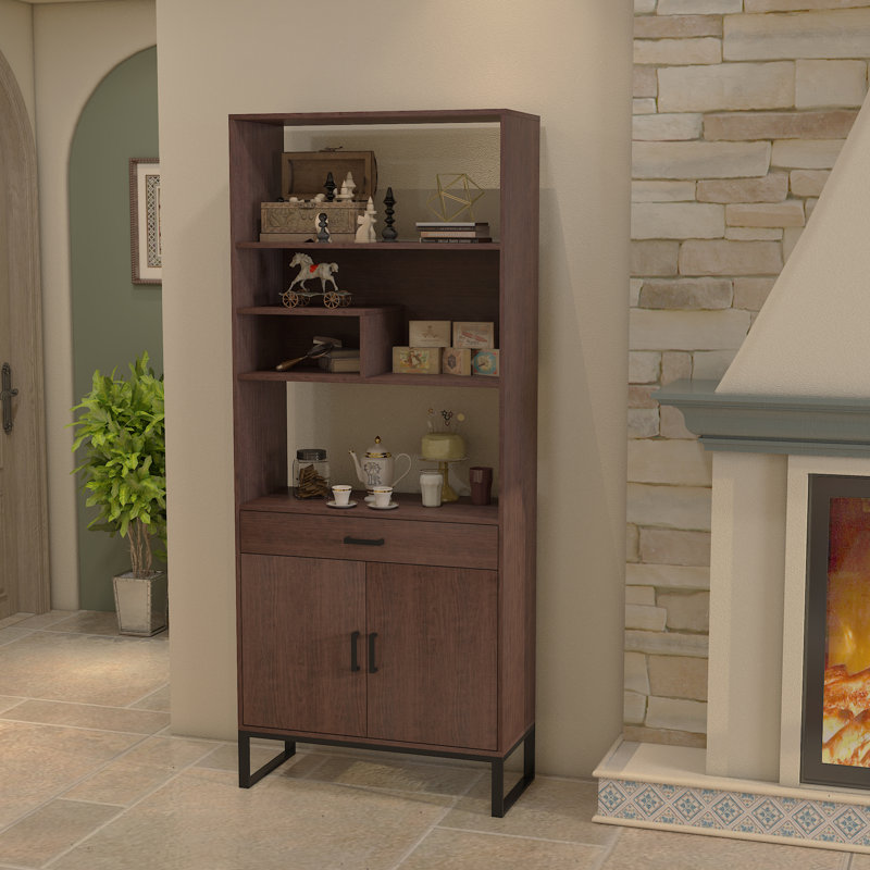 Vitrine de 75,9 po de hauteur avec bibliothèque à DEL