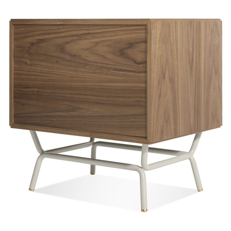 Dang 2 - Drawer Nightstand, Walnut/Putty Gray