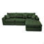 Canapé convertible en coin avec méridienne à compression Corduroy, canapé modulaire en L avec éponge haute densité, canapé convertible sans assemblage requis-1500604064