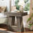 Modern 2-Tier Nightstand With Trapezoid Base, Wood-Grain Finish Bedside Table-327362066