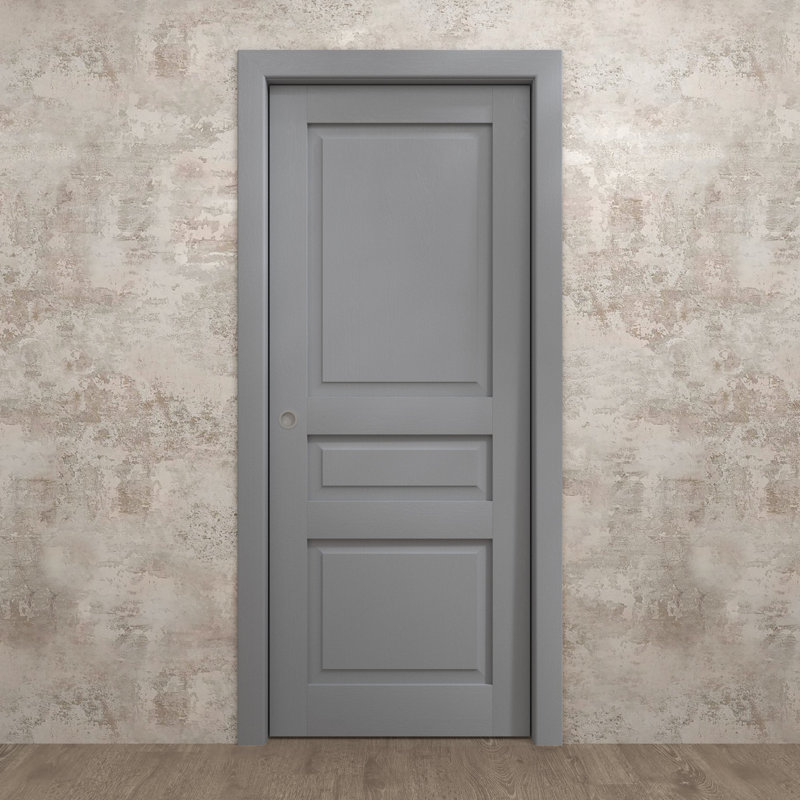 Porte coulissante à poche | Ego 5012 | Ensemble de quincaillerie de rail | Portes intérieures modernes en bois massif pour chambre à coucher