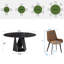 Ensemble de table de salle à manger en pierre frittée 7 pièces avec chaises en similicuir-311572131-311572128