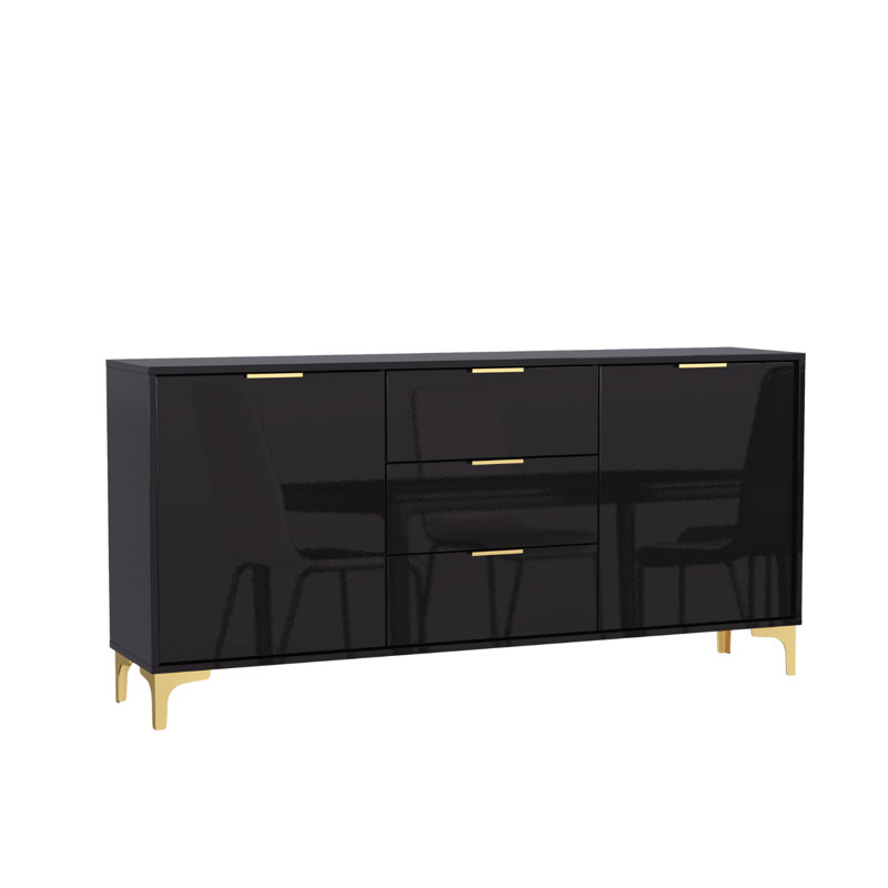 Muskogee Unfinished Sideboard for TVs up to 48", Black