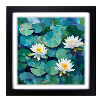 Water Lily Pond Geometric - Framed Print