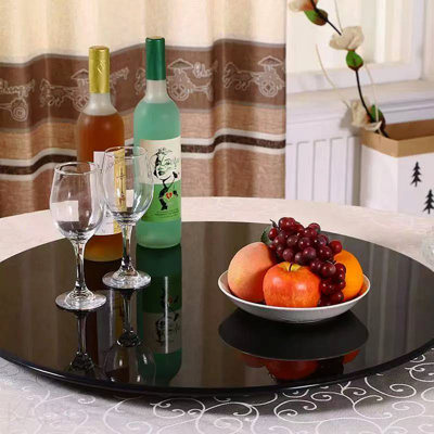 Black Painting Tempered Glass Top - 23.6 Inch Round, 3/10 Inch Thickness