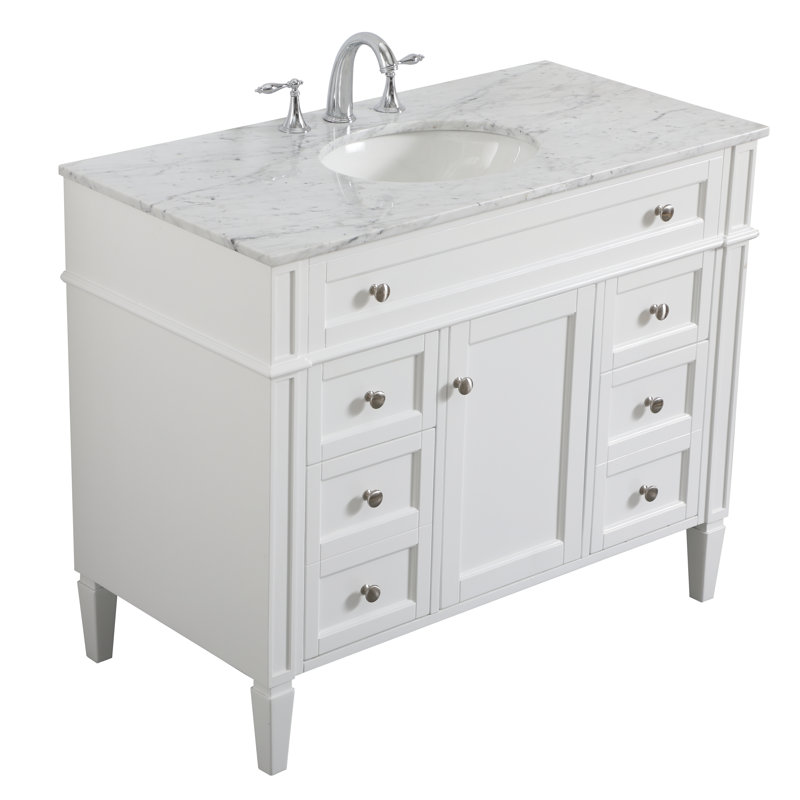 Ensemble de meuble-lavabo simple 42 po Rivers, Blanc