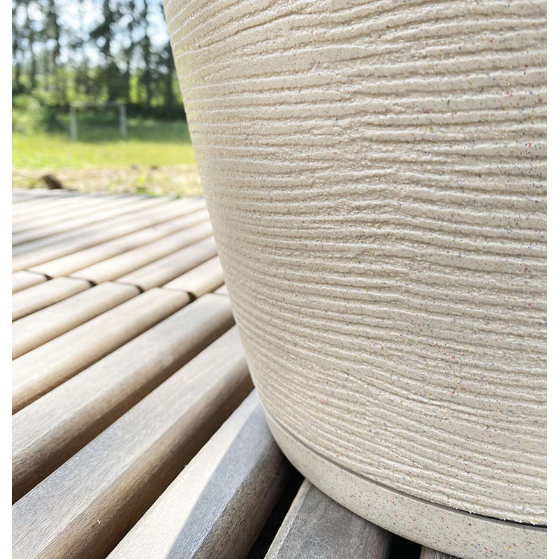 Amsterdan Pot Planter, Beige, 25.59" H x 16.14" W x 16.14" D
