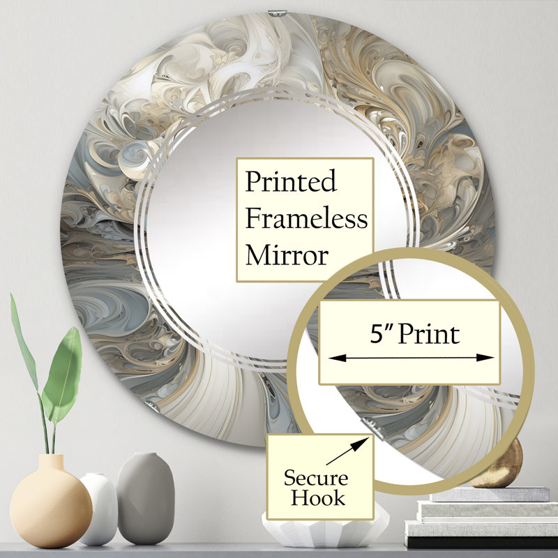 Dourous - Miroir mural moderne rond, 24 po x 24 po
