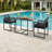 3-Piece All-Weather Outdoor Dining Set, Foldable Backrest Chairs With Removable Washable Soft Seat Cushions & Stable Matching Table, Suitable For Patio, Backyard, Deck, Porch, Poolside, Garden