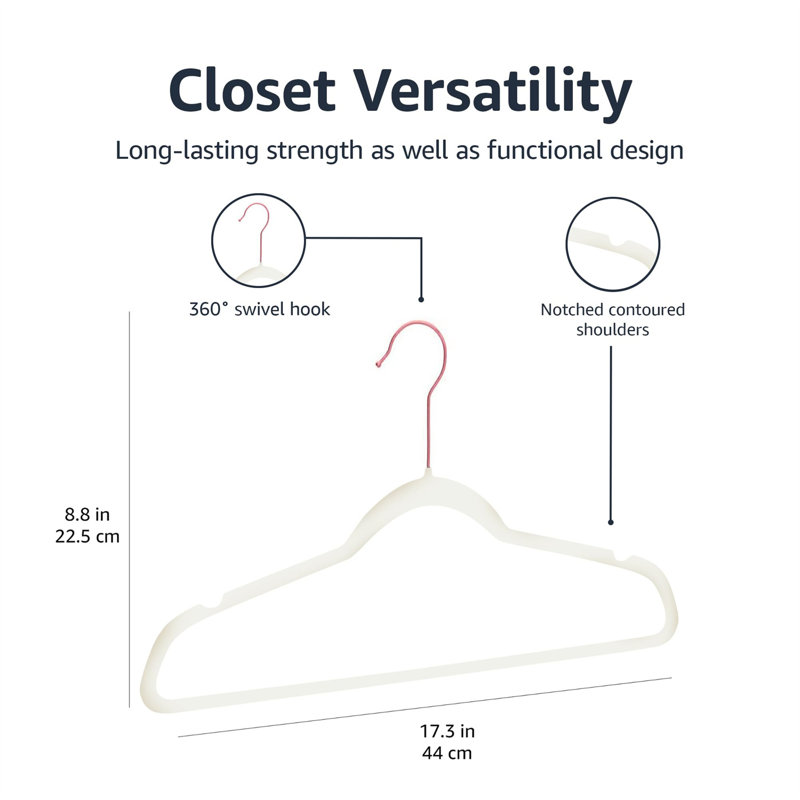 5 cintres pour accessoires antidérapants, Blanc, 100