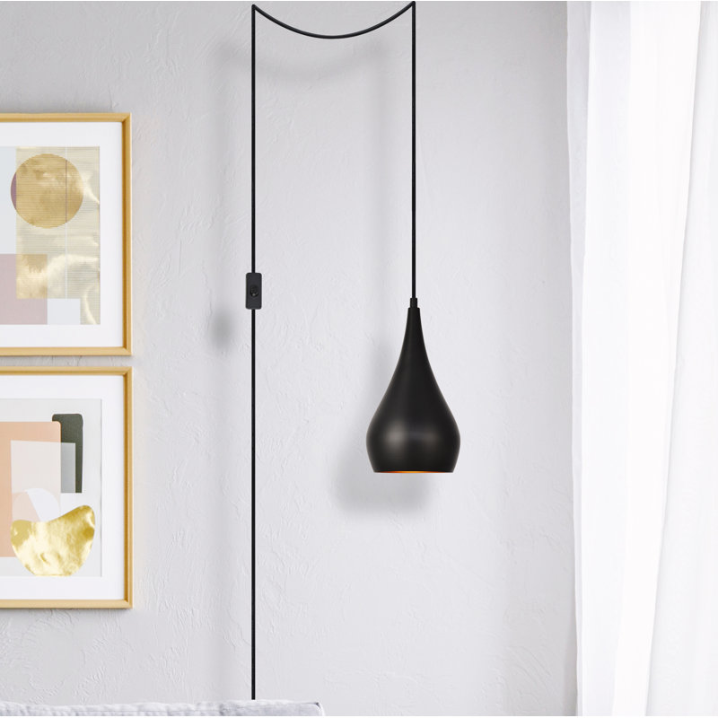 1 - Light Single Pendant, Black