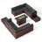 10 Person Outdoor Rattan Modular Sectional Seating Group with Firepit Table-316330030-306401422