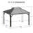 Kozyard Alexander Gray Double Roof Hardtop Gazebo with Privacy Curtain Mosquito Netting-86724632