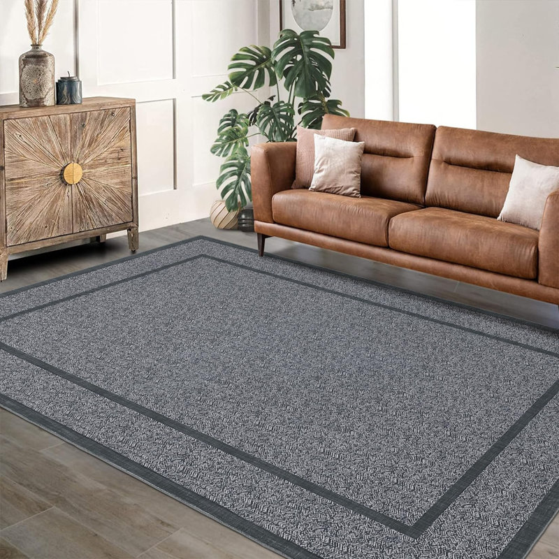 Rugs Indoor Area Rug Weather Resistant Easy to Clean Ultra Thin Non Slip Stain Resistant Floor Mat for Dining Room Bedroom  8 * 10 ft