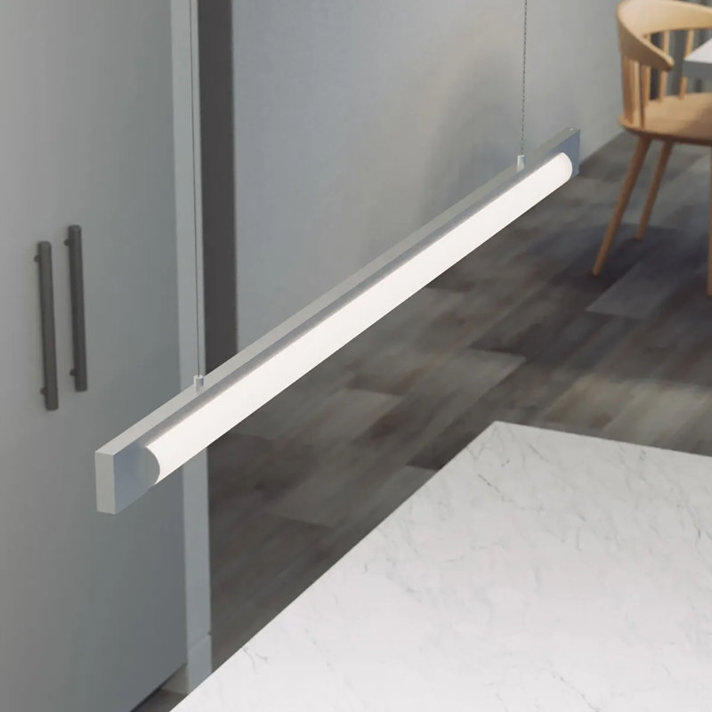 Keel 1 - Light LED Unique/Statement Pendant, Bright Satin Aluminum, 3000K