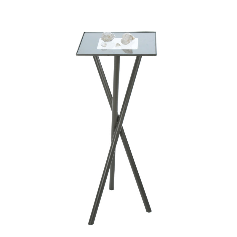 Glass Pedestal End Table