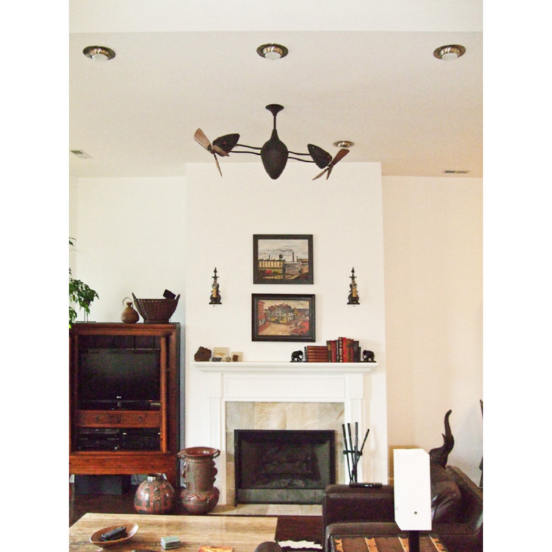 Ventilateur de plafond 6 pales 48 "avec commande murale Ar Ruthiane, Bronze