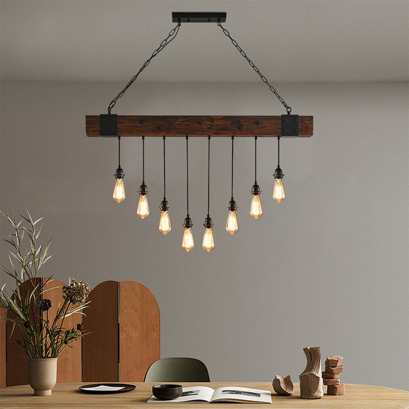 Luminaire suspendu noir 8 lumières Calita