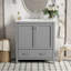 Meuble-lavabo de 30 po avec lavabo simple, meuble-lavabo encastré, armoire de rangement avec 2 portes et un tiroir, fermeture en douceur, rangement multifonctionnel, structure en bois massif-120330020