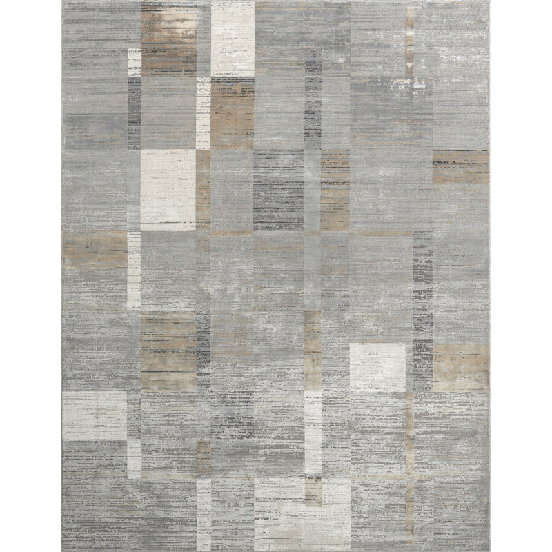 Don Chalk Grid Power-Loomed Area Rug, Square 4'
