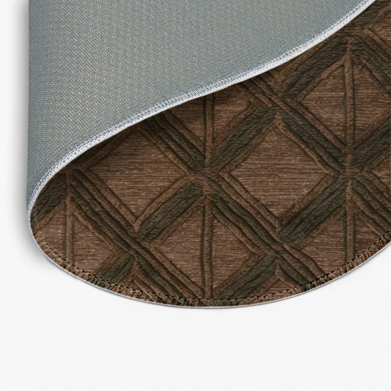 Trellis Brown Indoor and Outdoor Area Rug, Round 5'