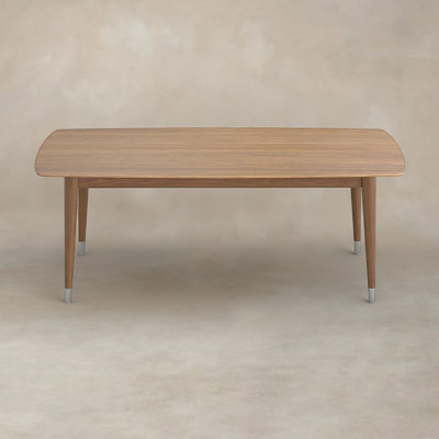 Mid-century Modern 62.9" Rectangular Dining Table For 4-6, Solid Wood Kitchen & Dining Room Table With Tapered Legs