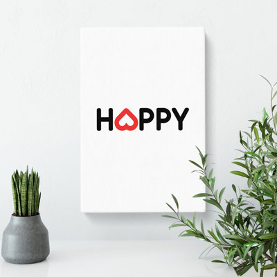 Happy - Wrapped Canvas