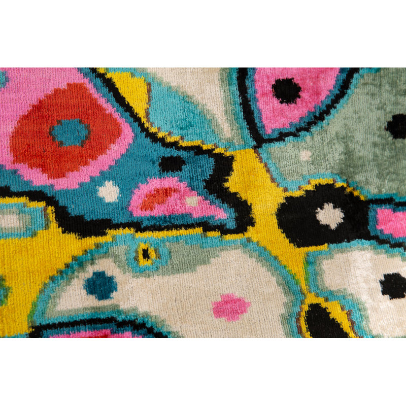 Coussin décoratif en velours de soie Bold Abstract