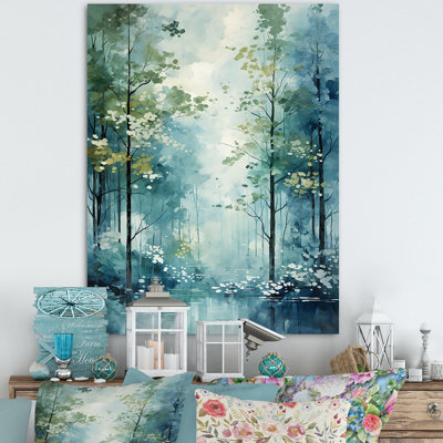 Tranquil Shadows Green Forest - reproduction sur toile