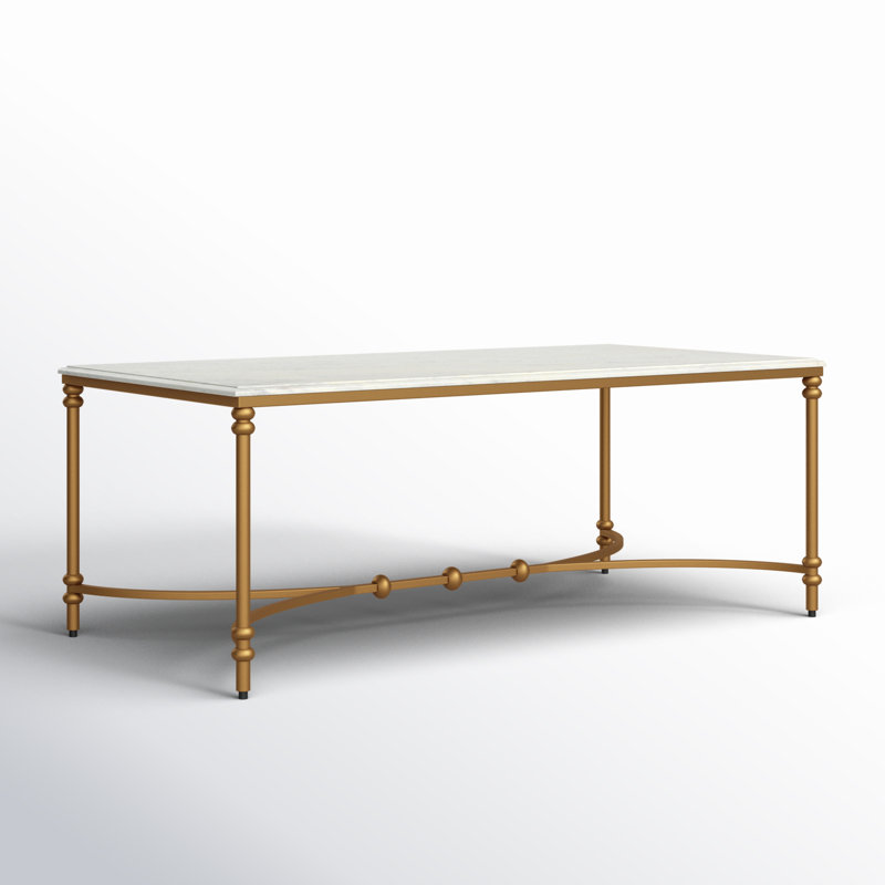 Deverell Marble Top Coffee Table, Gold 