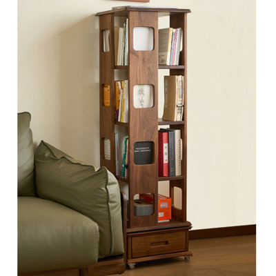 Bibliothèque rotative rétro avec rangement