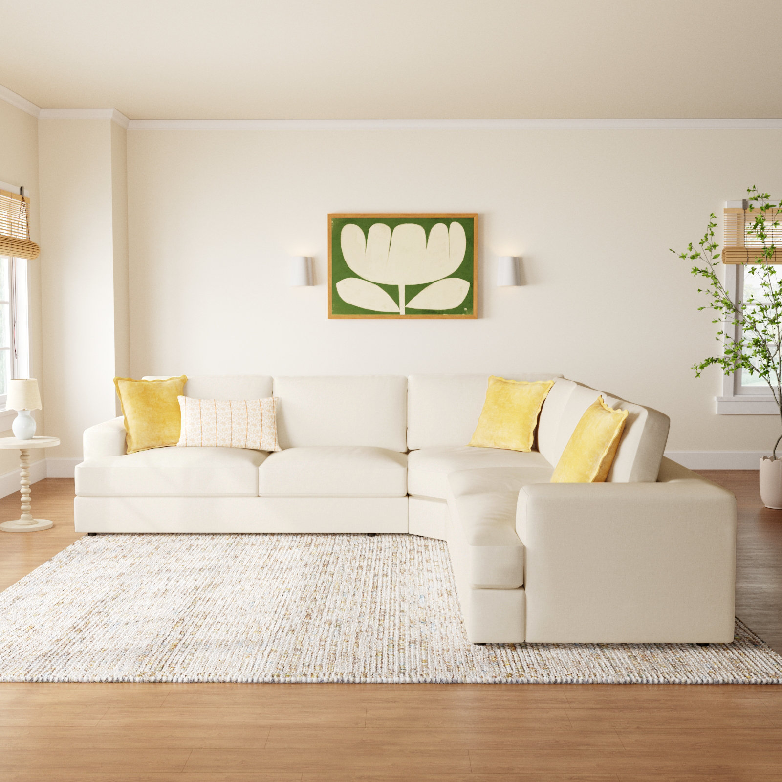 Cayden Sectional, Conversation Pearl Basketweave