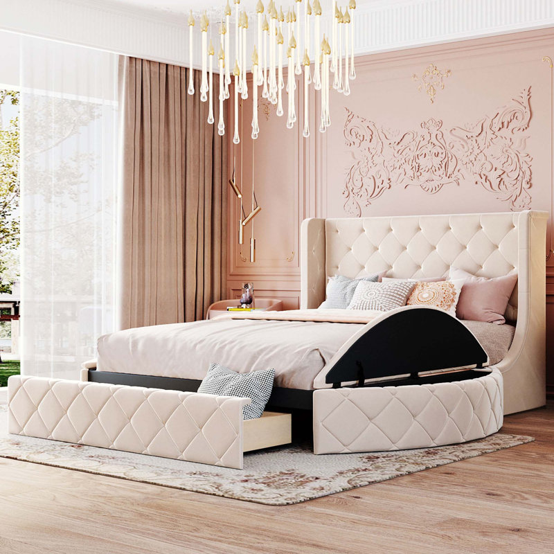 Lit tapissier, Beige