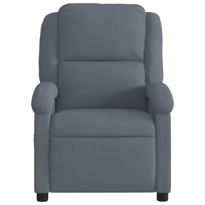 Moneek Manual Recliner Chair, Adjustable, Velvet, Dark Gray Velvet
