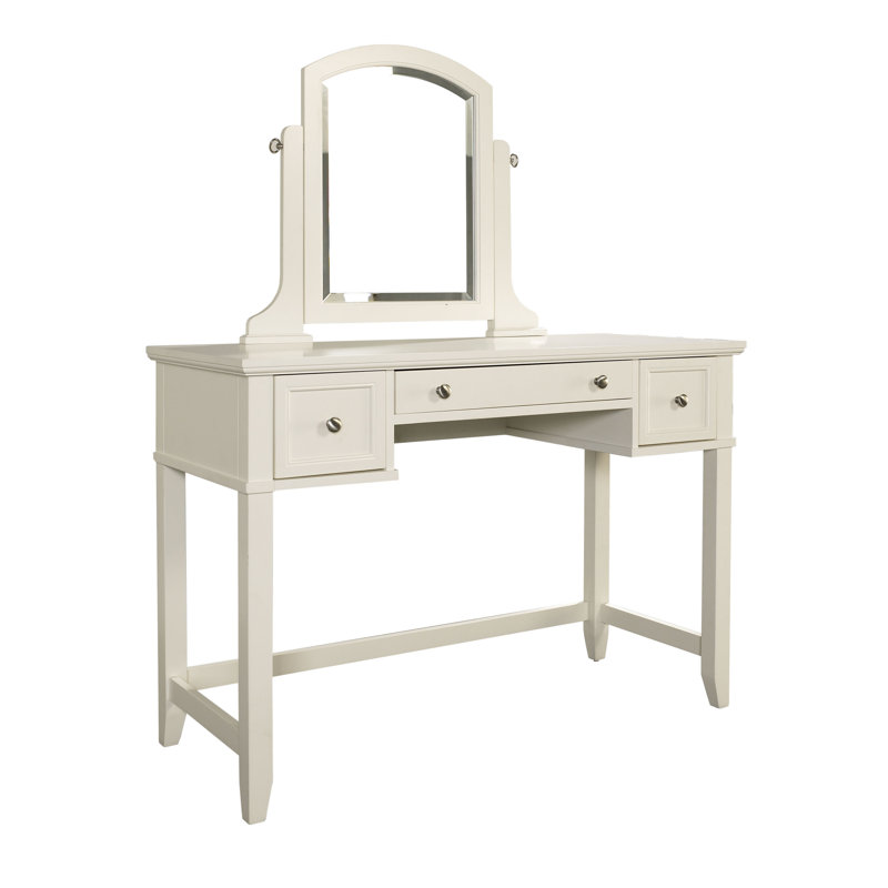 Ensemble coiffeuse avec miroir, Blanc