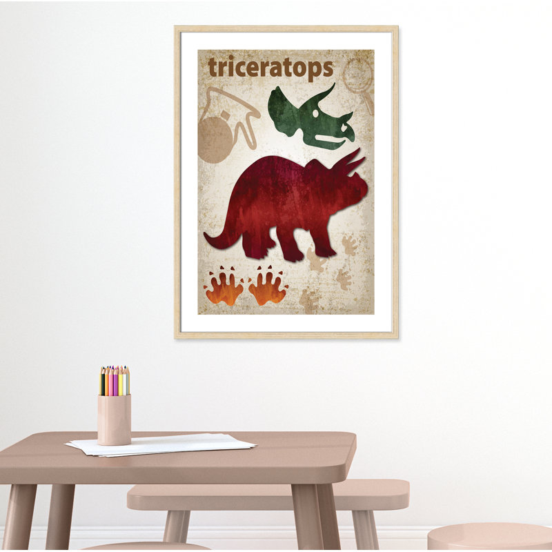 Adhésif décoratif dinosaures-04 ', H 35,5 po x l 25,5 po x P 1,1875 po, Cadre boîte beige