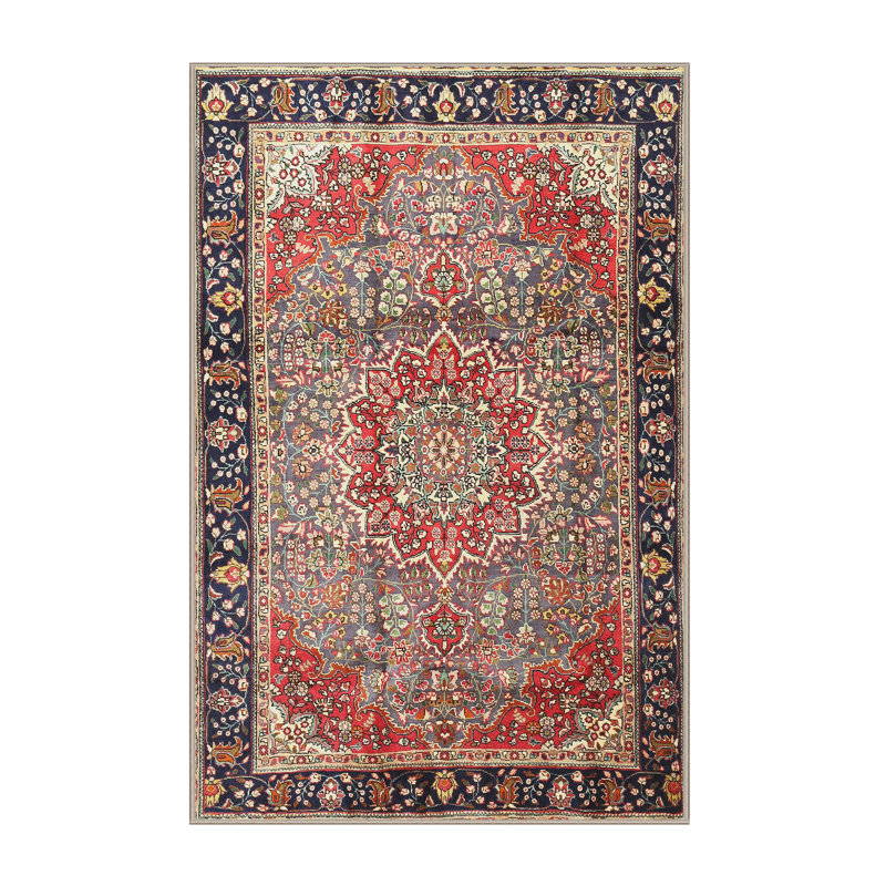 Tapis de style oriental rouge, Rectangle 5 pi x 7 pi