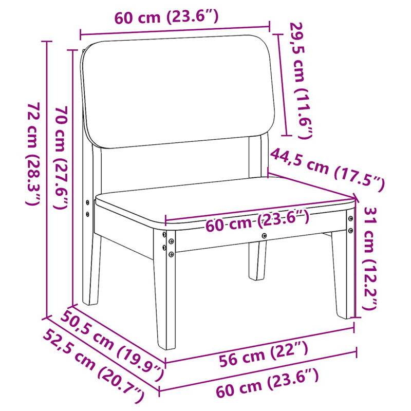 Garden Chairs 2 Pcs 60X52.5X72 Cm, Wax Brown
